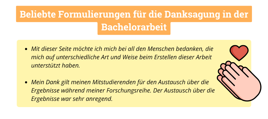 Beliebte Formulierungen für die Danksagung in der Bachelorarbeit danksagung bachelorarbeit beispiel