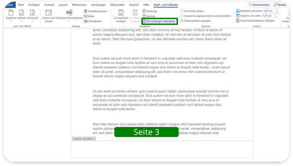 Word Seitenzahl ab Seite 3 von StudiBucht