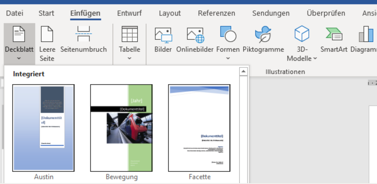 titelblatt facharbeit deckblatt einer facharbeit - Word